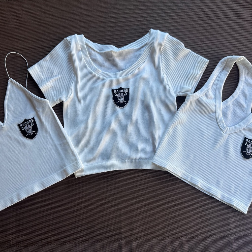 White Raiders Crop Top Set bundle new